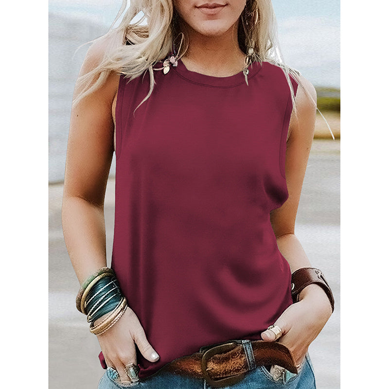 Womens Tank Tops Crew Neck Sleeveless