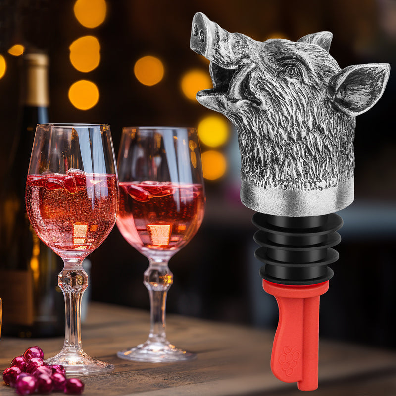 Wild Boar Head Wine Pourer - Vacuum Sealing, Wine Spout