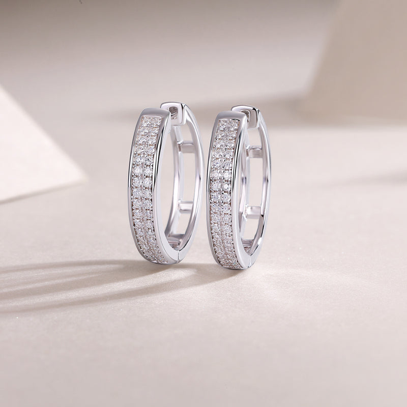 Firefly Light - Moissanite S925 Sterling Silver Earrings With Platinum-plated Stud Earrings