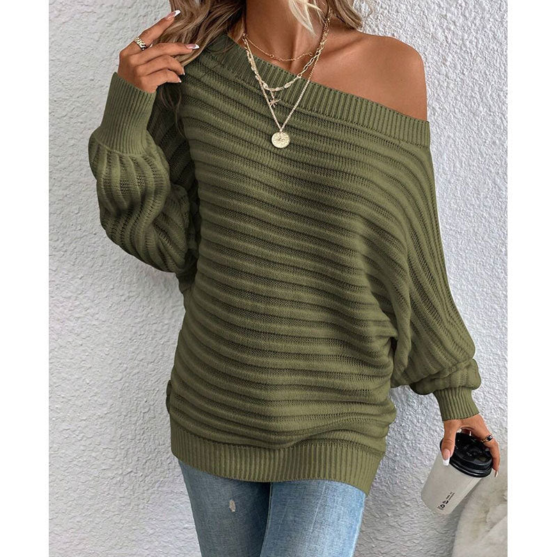 Women's Off Shoulder Sweater Batwing Sleeve