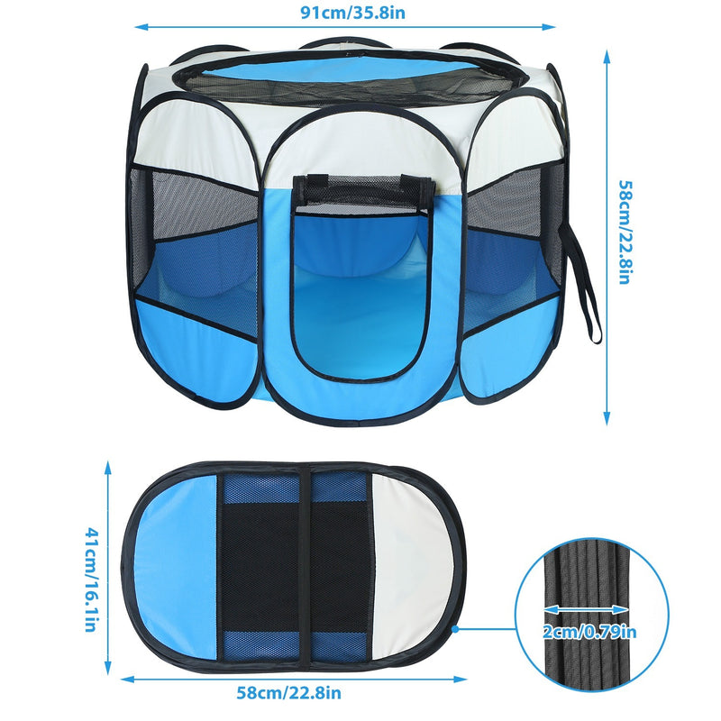 Pink-Blue Options -- 1Pc Portable Foldable Pet Tent Exercise