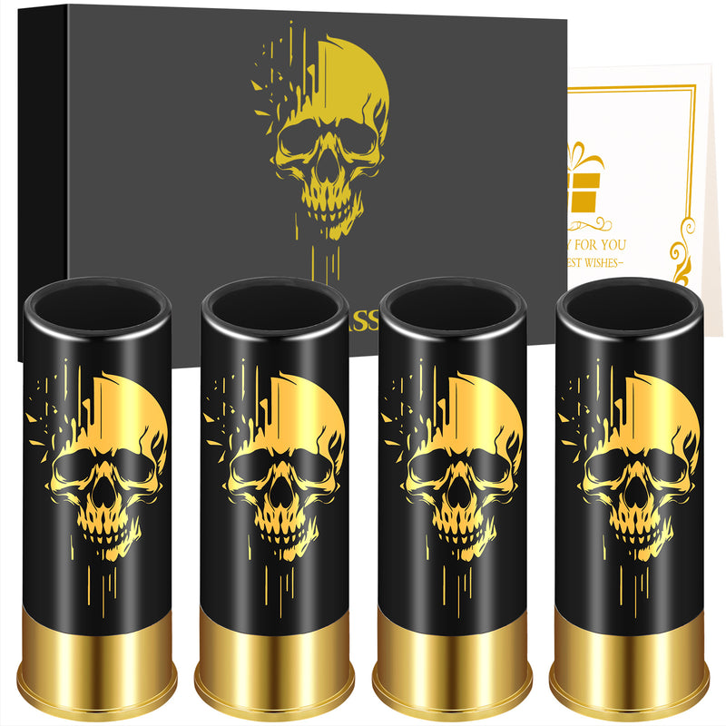 4pcs Skull Shot Glasses, 1.5oz - Reusable, High-Quality Plastic Bullet Cups For Whiskey