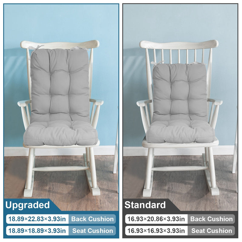 2Pcs Waterproof Rocking Chair Cushion Upper And Lower Back And Seat Sets