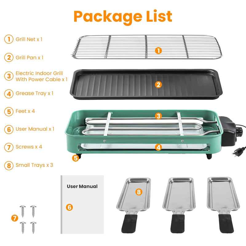 1Pc 2000W Electric Indoor Grill 2 In 1 Electric BBQ Gill