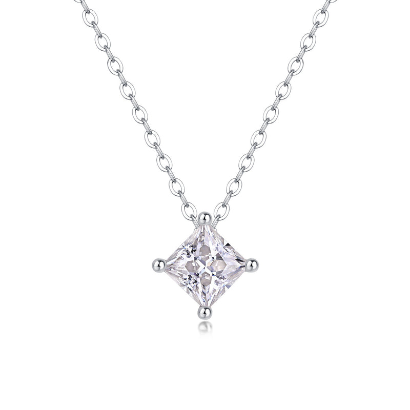 Stay Together - A Fashionable And Luxurious Diamond Jewelry Pendant Set With Square Moissanite S925 Sterling Silver.