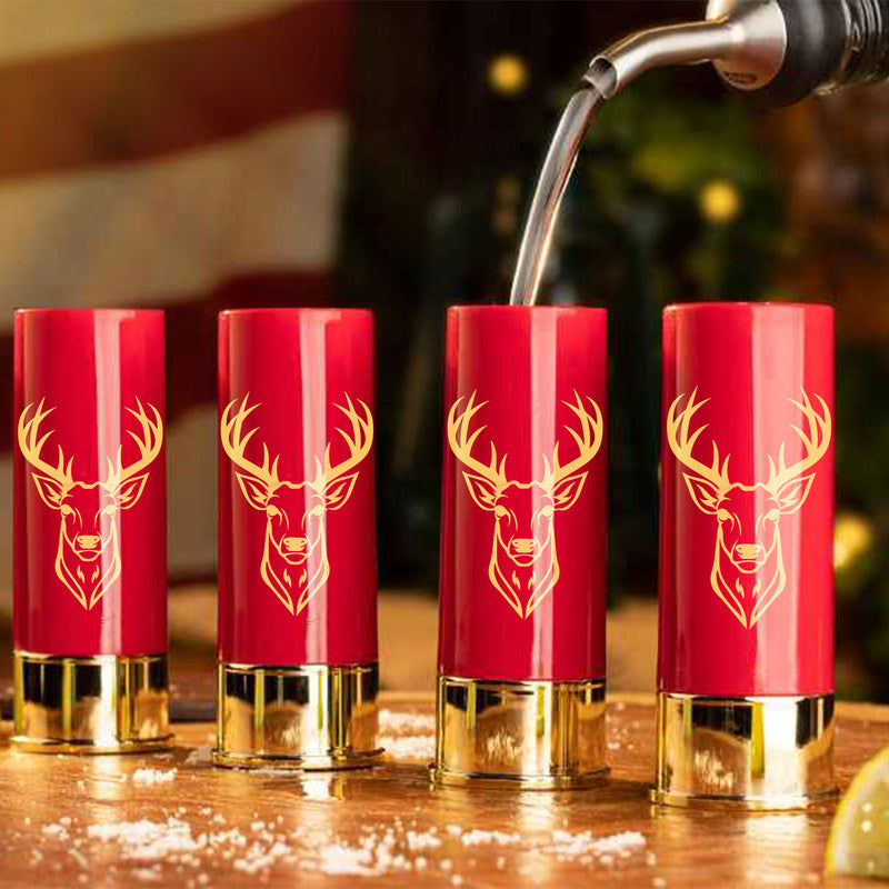 4 Deer Heads 1.5 Ounces - Reusable High-quality Plastic Bullet Cup