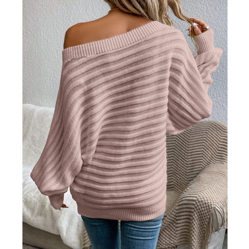 Women's Off Shoulder Sweater Batwing Sleeve