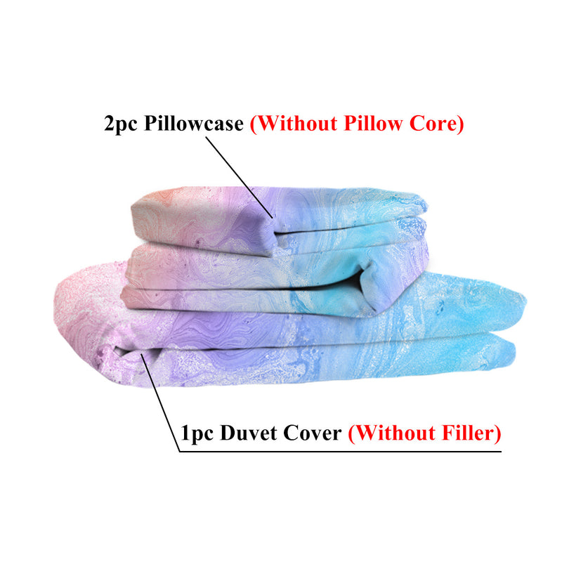 Luxury Bedding Set Rainbow Marble Duvet Cover Set