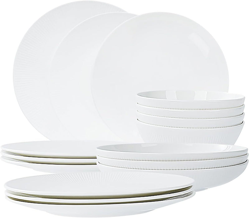 Dandilion Bone China Dinnerware Set, 16 Pieces, Service For 4, Plates, Dishes, Bowls Set