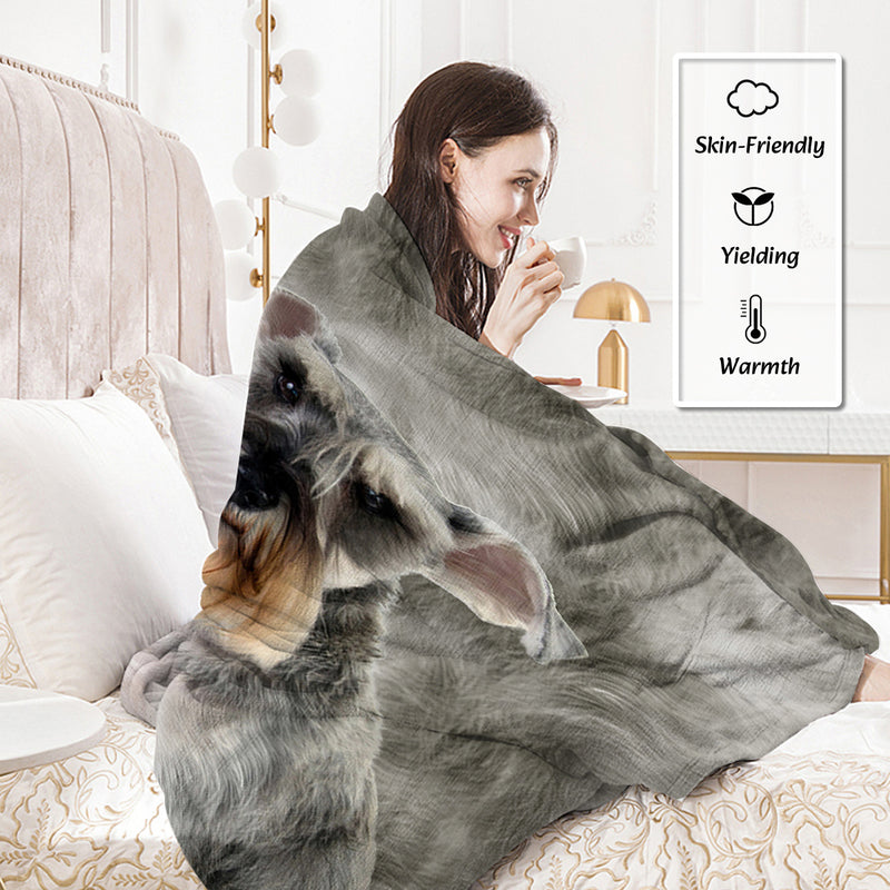 Schnauzer Flannel Blankets Cozy Blanket