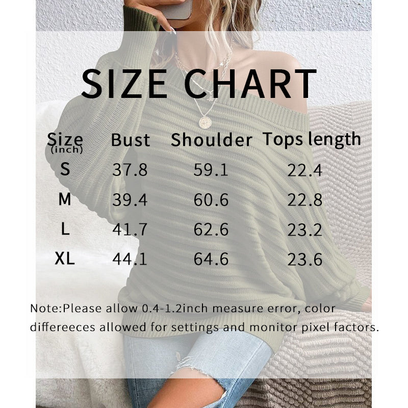 Women's Off Shoulder Sweater Batwing Sleeve