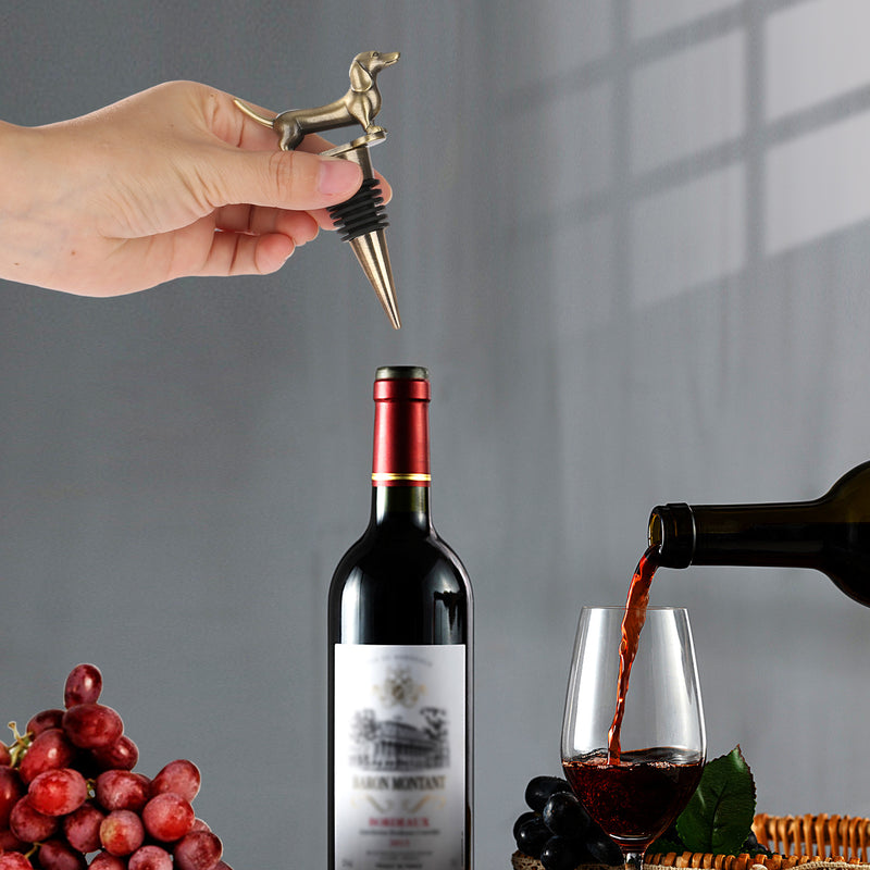 A Dachshund-shaped Red Wine Stopper