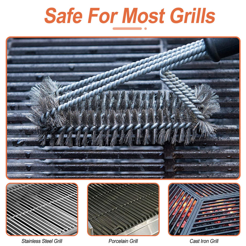 1 Set BBQ Grill Cleaning Brush Stainless Steel Barbecue Cleaner
