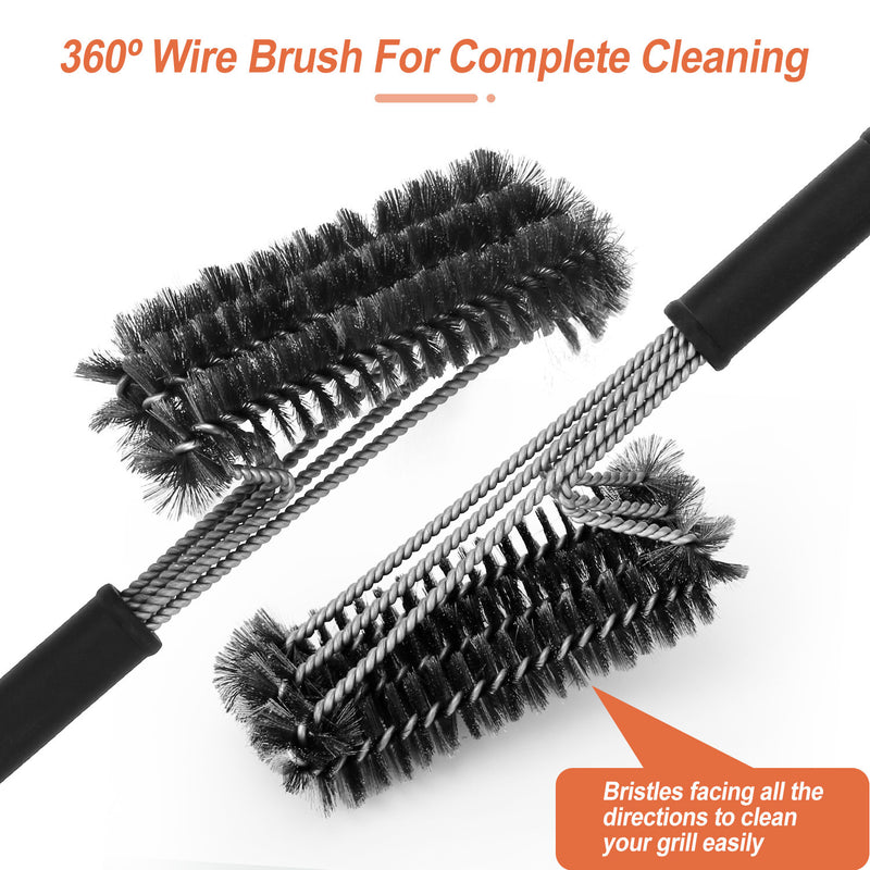 1 Set BBQ Grill Cleaning Brush Stainless Steel Barbecue Cleaner