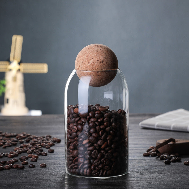 1 SET Storage Ball Jar, Glass Tea Jar, Minimalist Cork Jar
