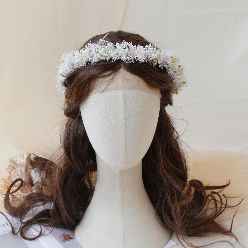 Gypsophila Crown, Dried Flower Crown