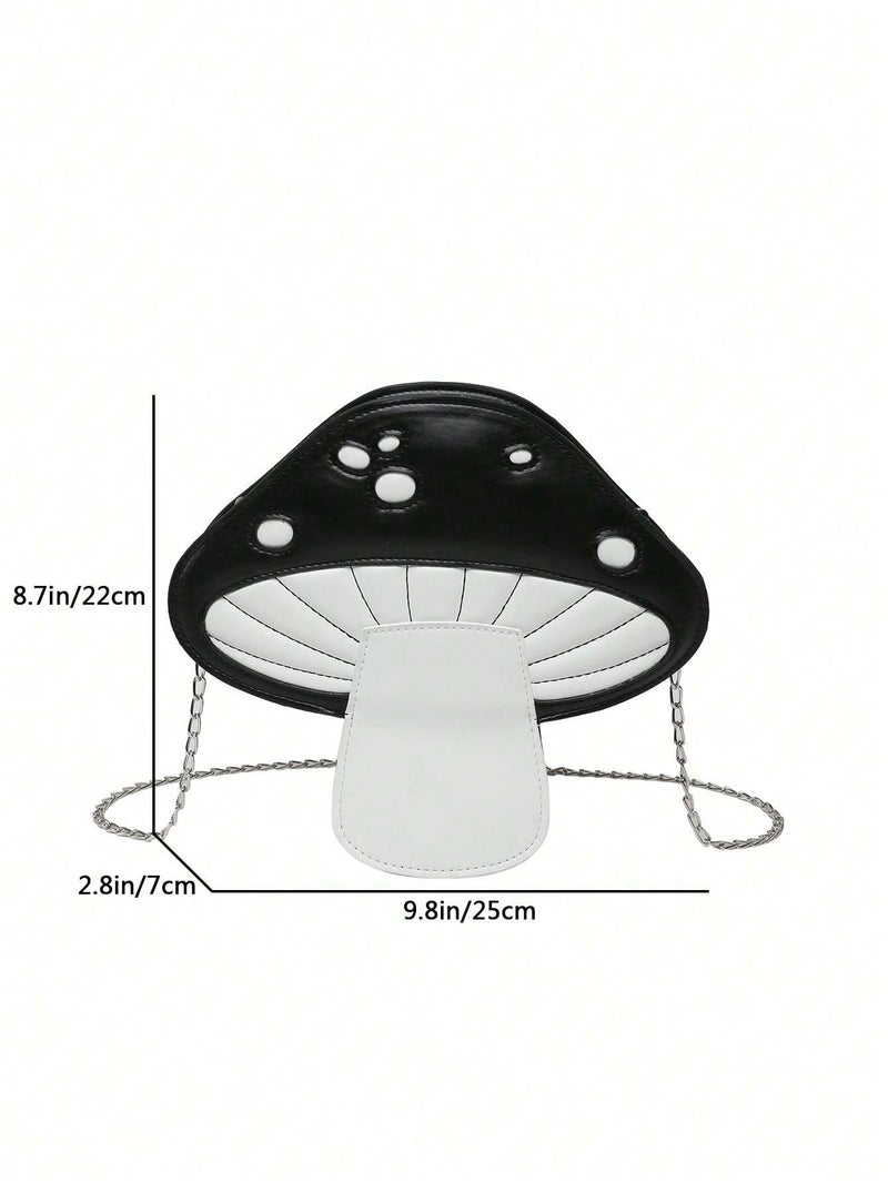 Foreign  2025 Summer New Contrast Color Simulation Mushroom Crossbody Chain Bag