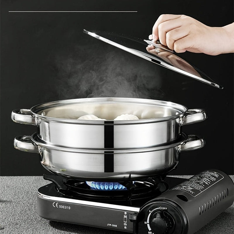 High Quality Stainless Steel Steamer Set - Double-layer Thickened Design