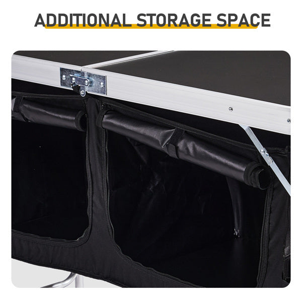 4ft 47cm Wide Black Outdoor Folding Table