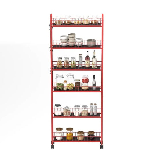 6-Tier Rolling Cart Gap Kitchen Slim Slide Out Storage Tower Rack With Wheels