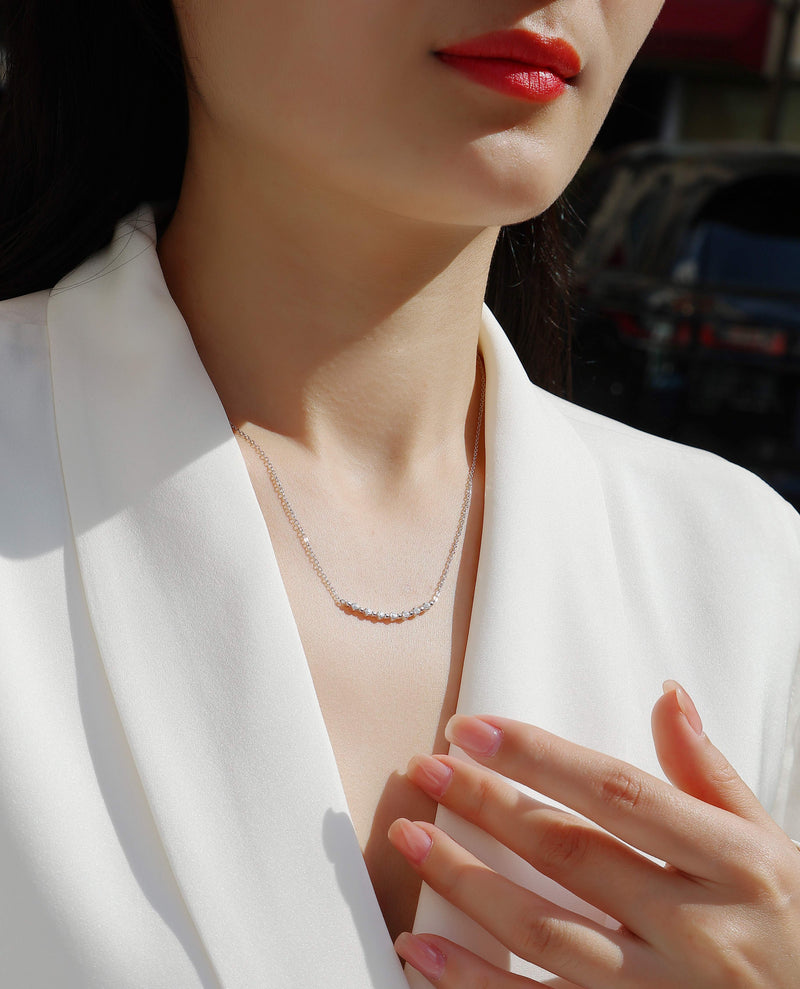White Moon And Stars - A Fashionable And Luxurious Diamond Jewelry Pendant Set