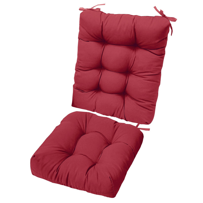 2Pcs Waterproof Rocking Chair Cushion Upper And Lower Back And Seat Sets