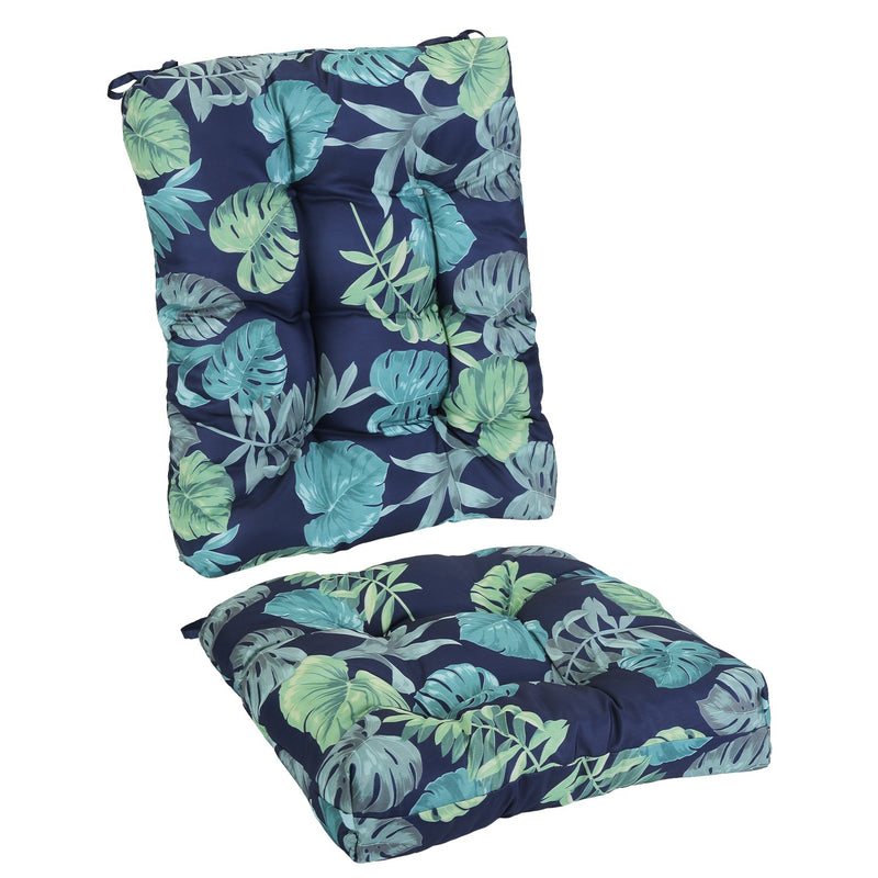 2Pcs Waterproof Rocking Chair Cushion Upper And Lower Back And Seat Sets