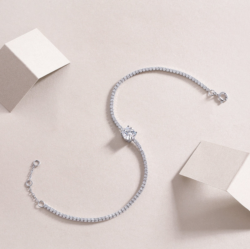 Dawn Luxury Fashion Mossan Diamond S925 Silver Bracelet