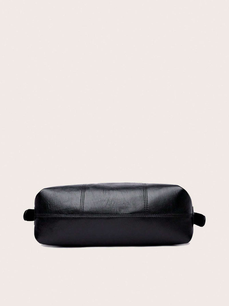 Minimalist Tote Bag Double Handle Solid Color Large Capacity