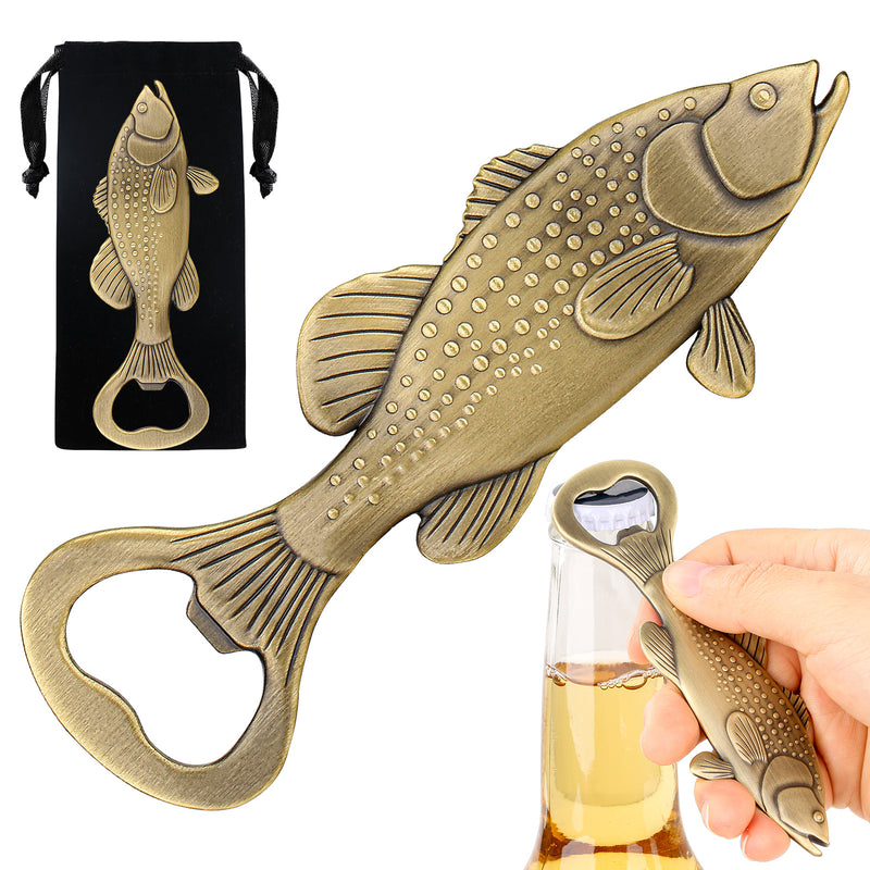 Creative Sea Bass Bottle Opener With Velvet Bag