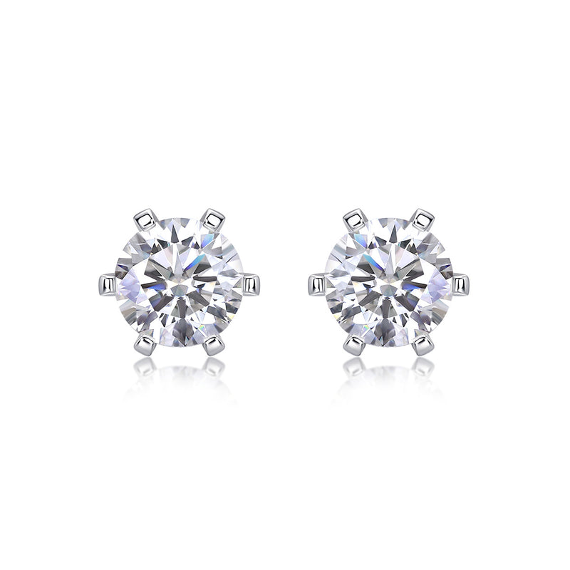 Quiet Luxury Fashion Diamond Earrings Stud Set With Mosan Diamond Silver Ornaments