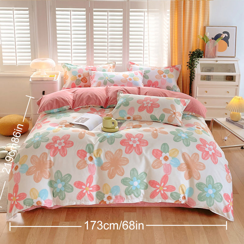 3 Piece Spring Floral Duvet Cover Set