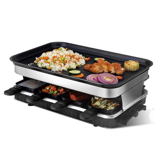 Raclette Grill 8 People Grill Plate Non-stick Coated