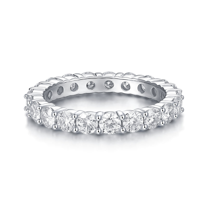 Luxury Fashion Diamond Ring, Row Diamond Ring, Moissanite Silver Ring, Jewelry