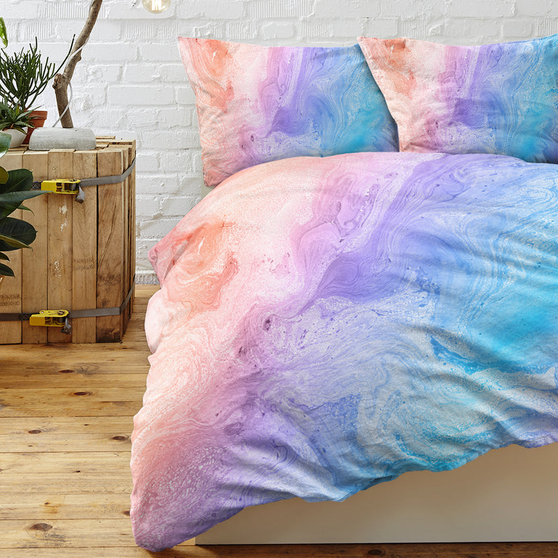 Luxury Bedding Set Rainbow Marble Duvet Cover Set