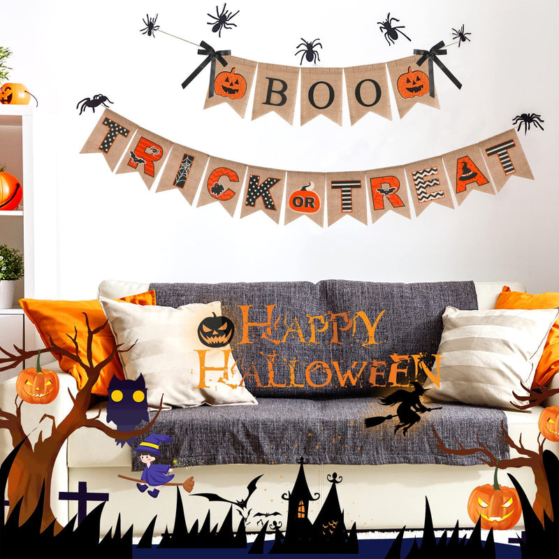 Halloween Burlap Banner Halloween Party