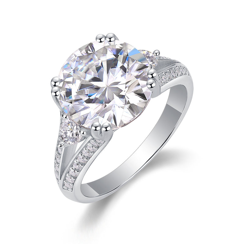 Luxurious Jewelry Piece Set With 5-carat Moissanite S925 Sterling Silver And Platinum-plated Diamond