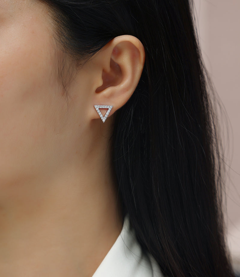 Unique - Set With Moissanite S925 Sterling Silver And Platinum-plated Stud Earrings