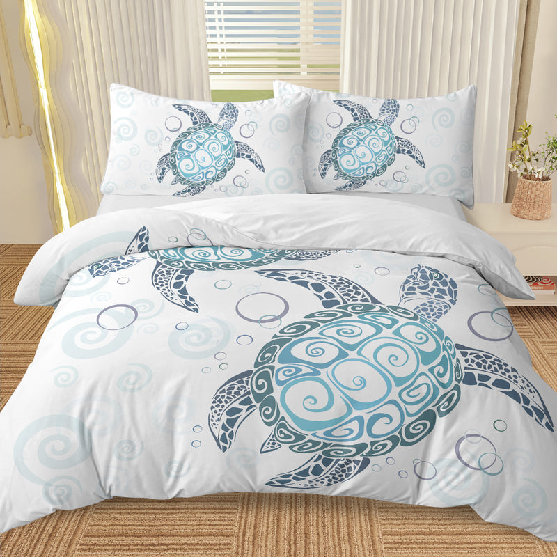 Sea Turtle Bedding Aqua Teal Blue Duvet Cover Sets
