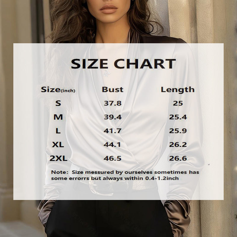 Women's Elegant Solid Color V-Neck Long Sleeve Blouse