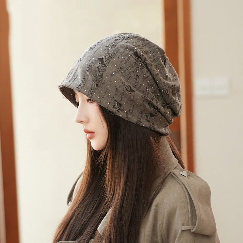 Korean Style Ripped Pile Heap Cap
