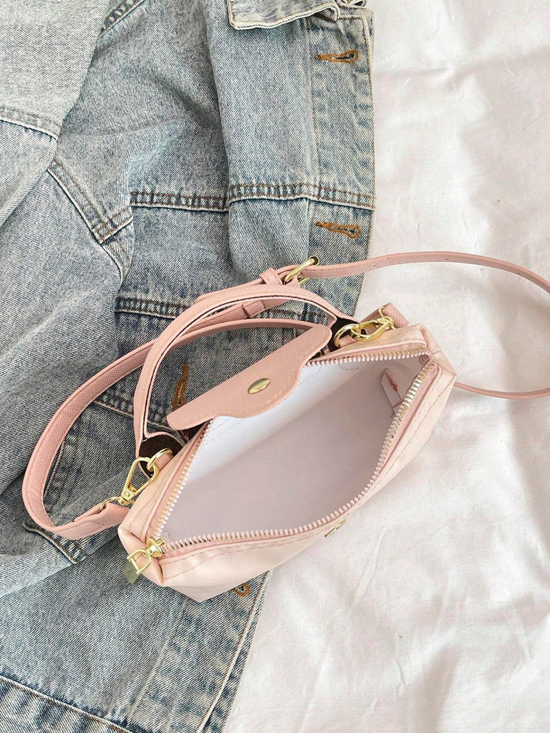 Casual Solid Color Fashionable Women's Handbag Crossbody Bag