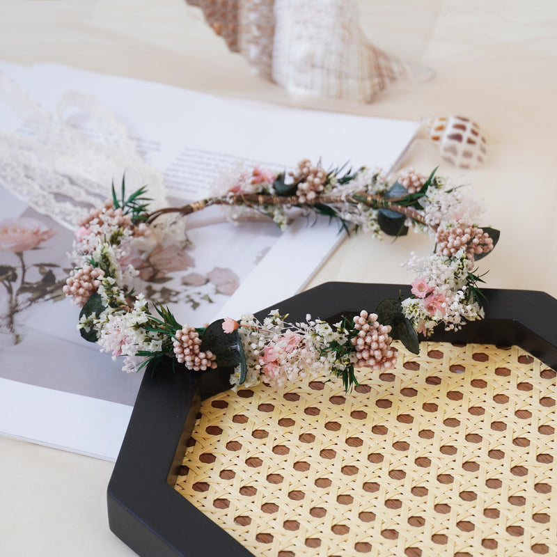Gypsophila Crown, Dried Flower Crown,