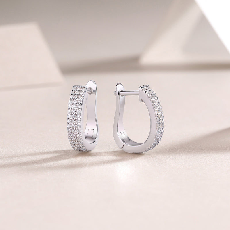 Slow Pace Diamond Set Moissanite Silver Earrings Luxury Fashion Diamond Earrings Stud Earrings