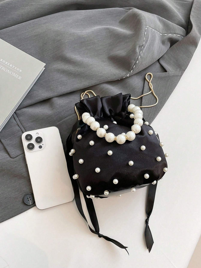 European And American  Pleated Silk Small Bag For Women