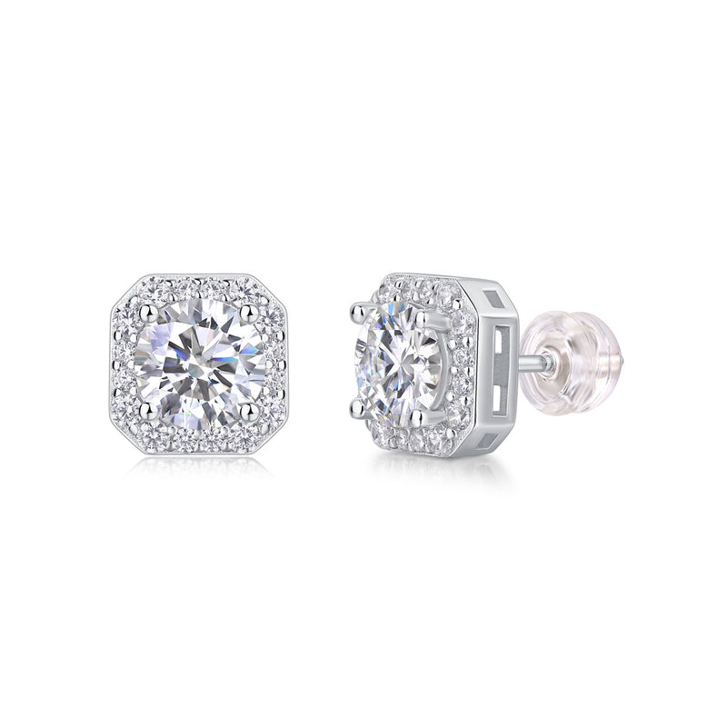 Heart Rose Luxury Fashion Diamond Earrings Stud Set