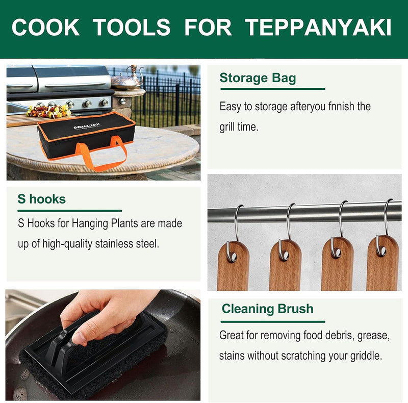 Grilljoy Griddle Accessories Set With Robust Plastic Handle