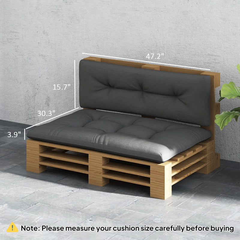 2 Seater Pallet Cushions Outdoor 3.9 Thick Replacement Cushions