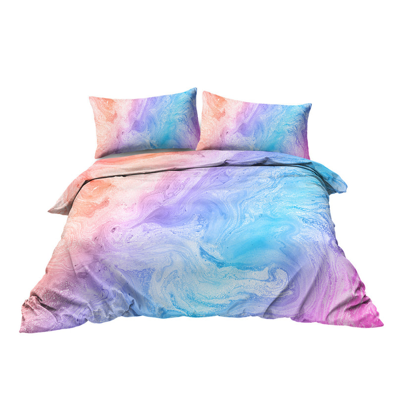 Luxury Bedding Set Rainbow Marble Duvet Cover Set