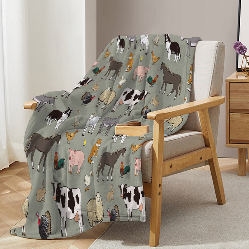 Various Animals Blanket Soft Pig Horse Durable Comfortable Blanket
